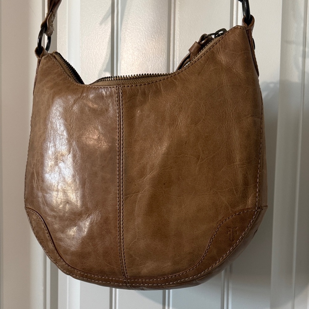 Frye Tan Leather Hobo Bag